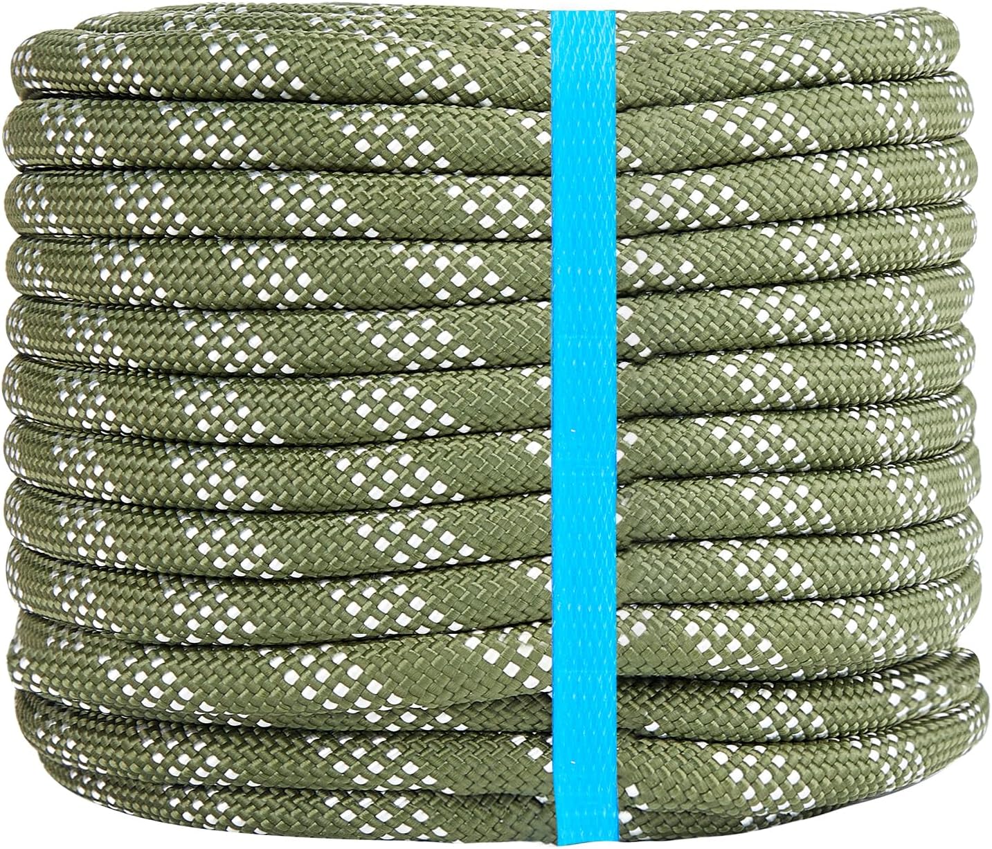 1/2 Inch 200ft Double Braided Polyester Arborist Rope, Heavy Duty Nylon Rope for Anchor, Tree Work, Cargo, Pulling, Sailing(ArmyGreen)