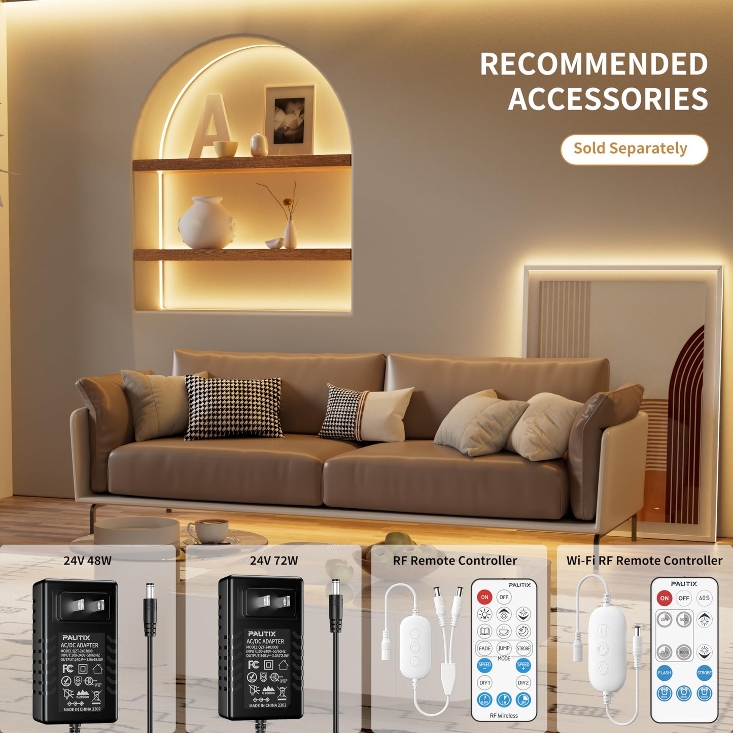 Pautix Cob Led Strip Light 20Ft/6.1M 3087Leds Warm White 2000K Cri90+ High Lumen Dc24V Flexible Led Tape For Cabinet Home Diy Lighting Projects With 1Pcs Cob Connector Wire(Power Supply Not Included)