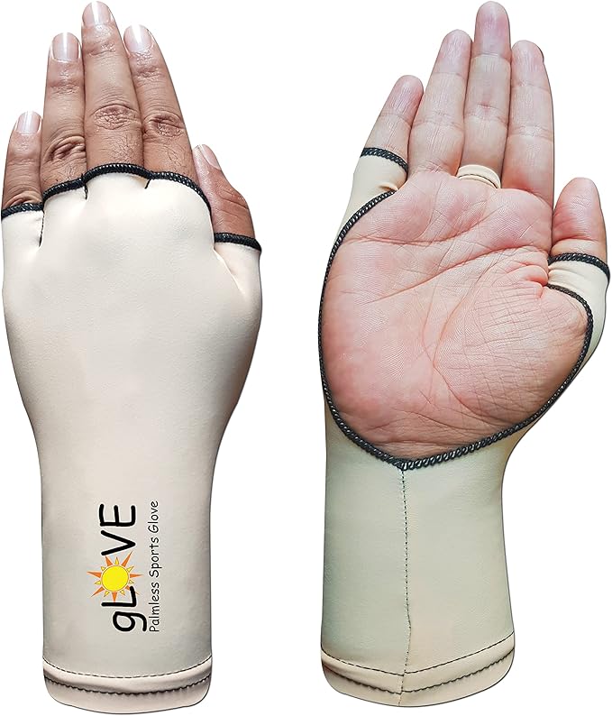 Glove Palmless Sleeve Sports UPF 50+ 98% UV Block Tennis, Golf, Fishing, Outdoor Sports Open Palm Sun Protection for Hands