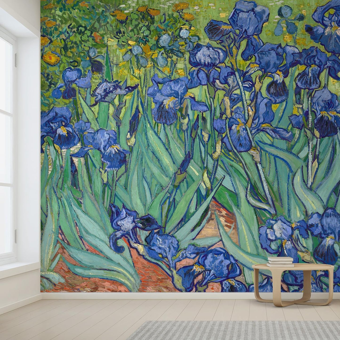 wall26 Wall Sticker/Wall Mural Irises by Vincent Van Gogh Dutch Impressionism, Not Peel and Stick, Non-Woven Wallpaper Decorative for Bedroom, Living Room, Office - 100x144 inches