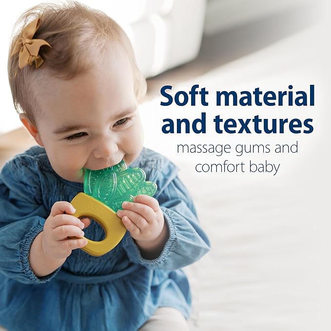 Dr. Brown's AquaCool Water-Filled Teether, Cooling Baby Teether Toy for Sore Gums, Green Cactus, BPA Free, 3m+, 2-Pack