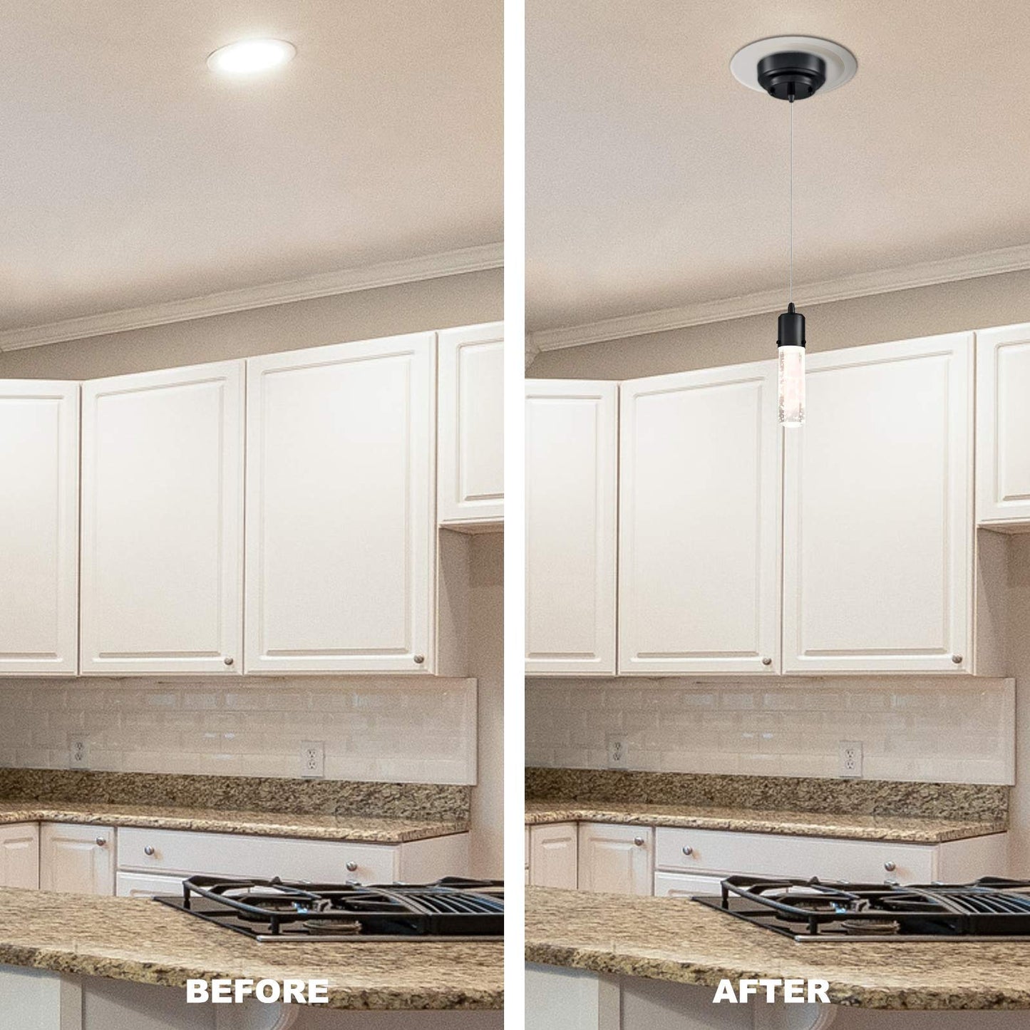 Ciata Recessed Can Light Conversion Kit to Pendant, Plastic, White Finish, 1 Pack