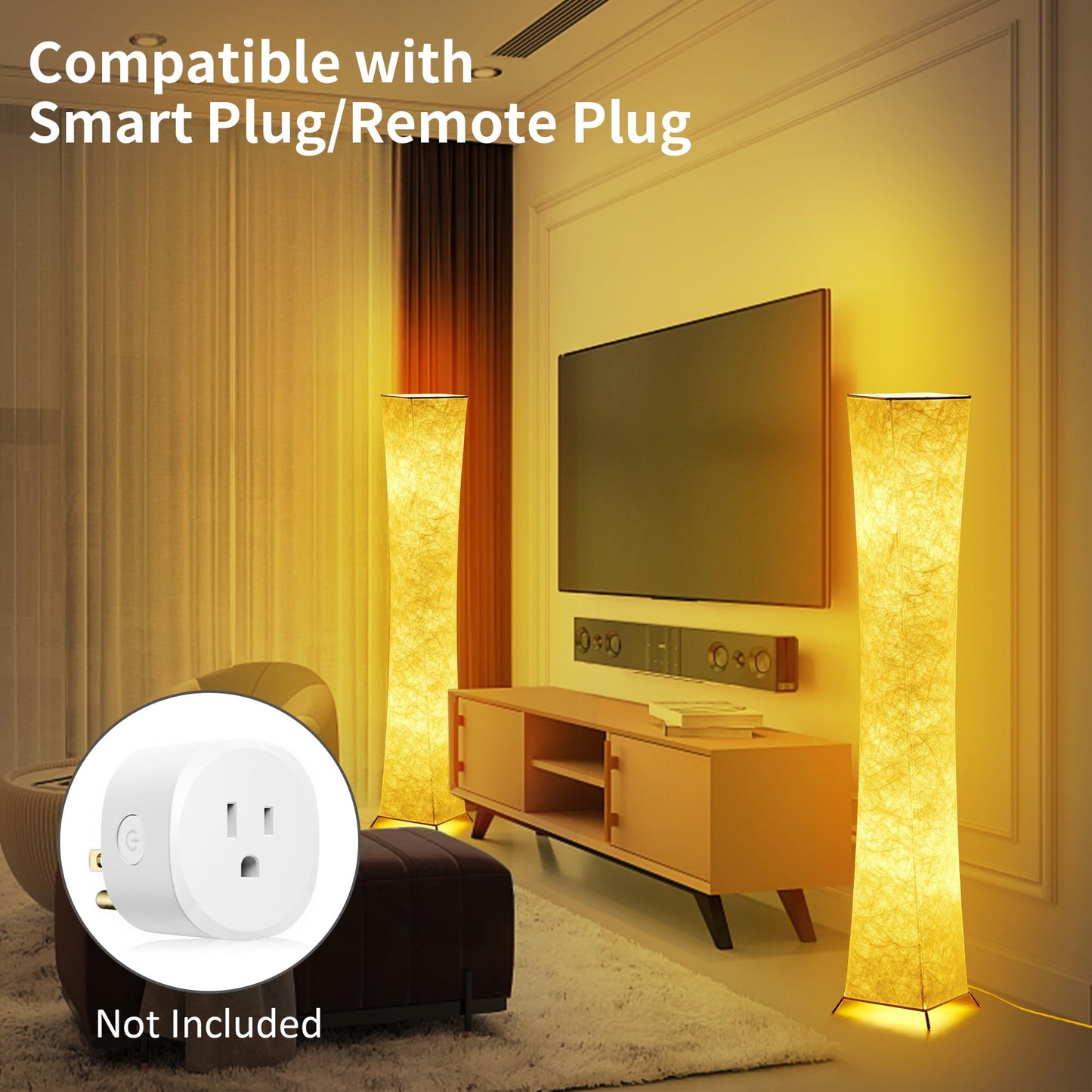 Chiphy Dimmable Floor Lamp, 52 Tall, Alloy Steel, 3-Level Brightness, White Fabric Shade, Model Sf211-107(A)