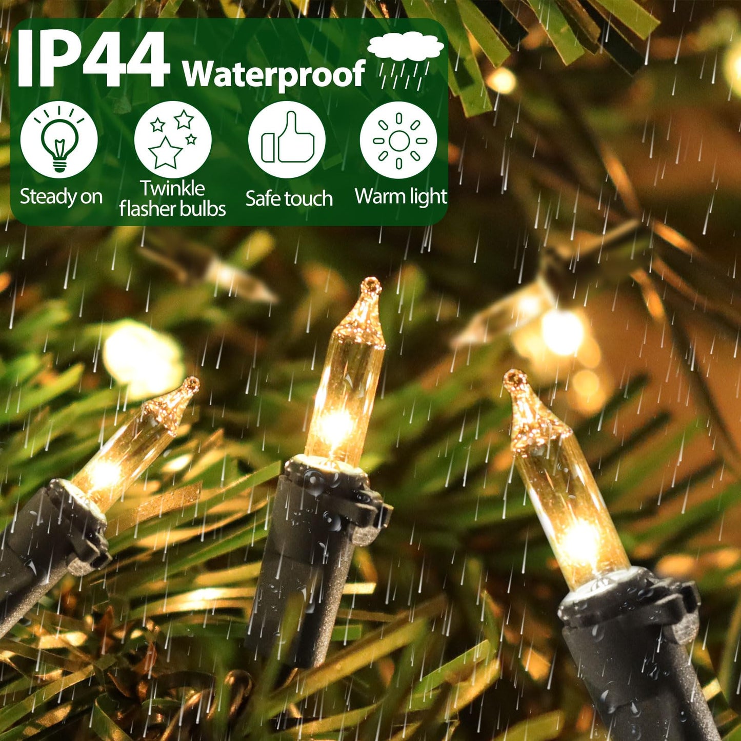Cxlho Clear Christmas Lights 25Ft 100 Incandescent Bulbs Warm White Mini Lights With Black Wire For Christmas Tree  Garland  Thanksgiving  Wedding  Party  Home  Indoor & Outdoor Festival Decoration