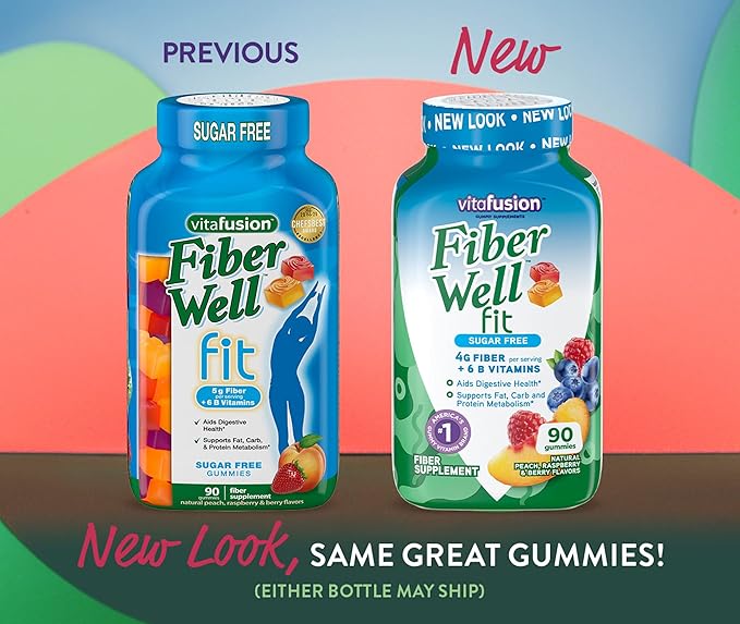 Vitafusion Fiber Well Fit Gummies 90 Count and Power C Vitamin C Gummies for Immune Support 150 Count