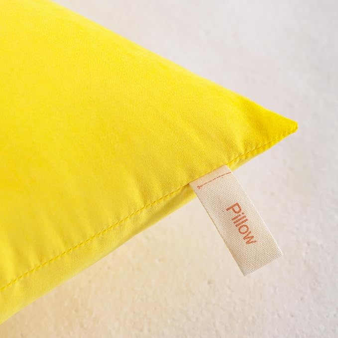NTBAY Toddler Pillows, Down Alternative 13"x18" Pillows, Machine Washable - Soft and Breathable Travel Small Pillows for Sleeping, Ideal for Daycare, Crib, Cot, Yellow