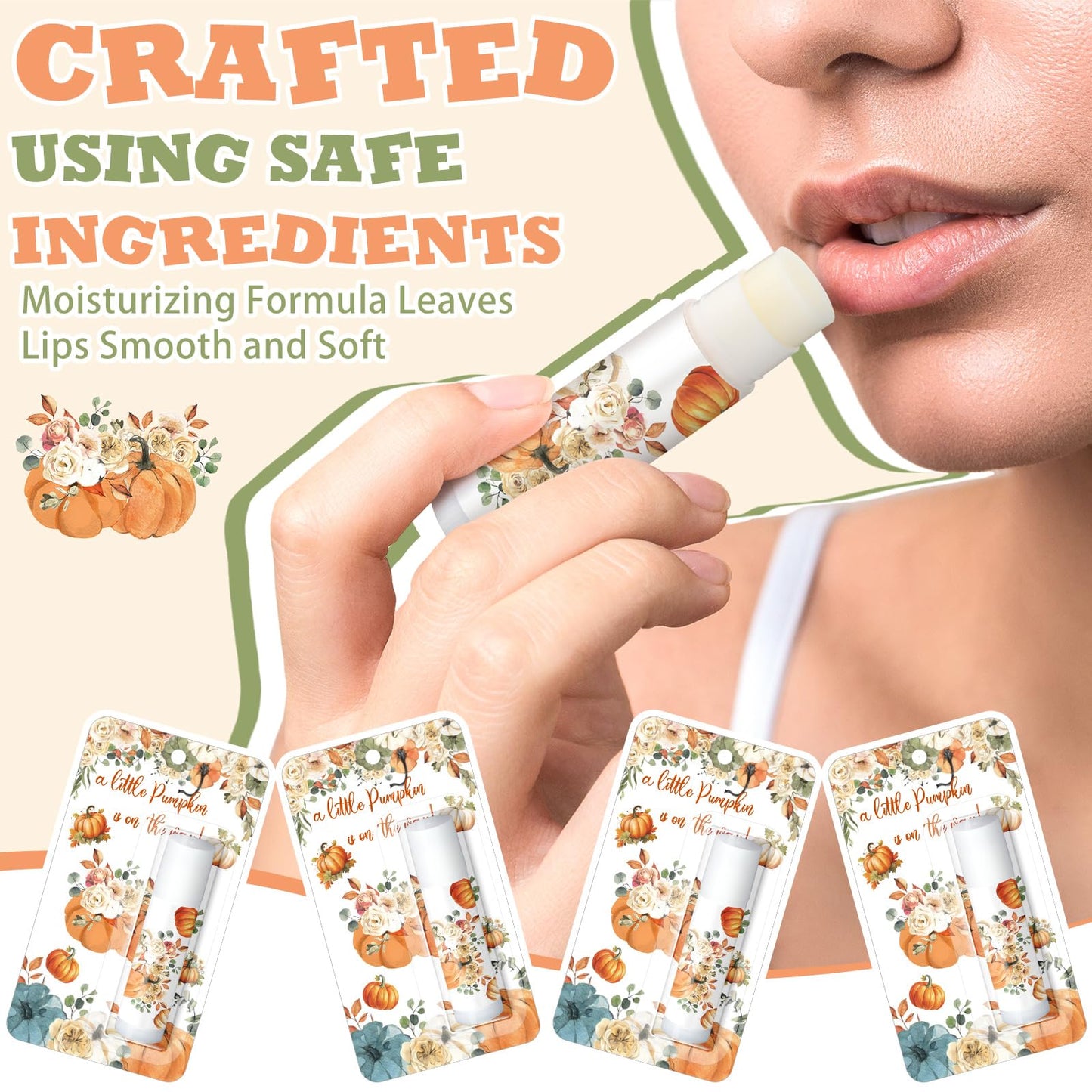 30 Pack Fall Little Pumpkin Baby Shower Games Prizes Gifts Bulk Pumpkin Pie Scented Lip Balms Favors for Boys Girls Gender Revea