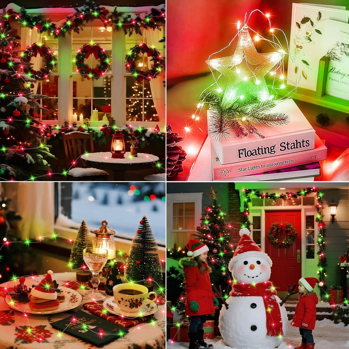 Zgwj 8 Pack Christmas Fairy Lights Battery Operated  7Ft 20Led Mini Fairy String Lights Silver Wire 3 Modes Waterproof For Christmas Tree Diy  Parties  Bedroom Decorations Red&Green