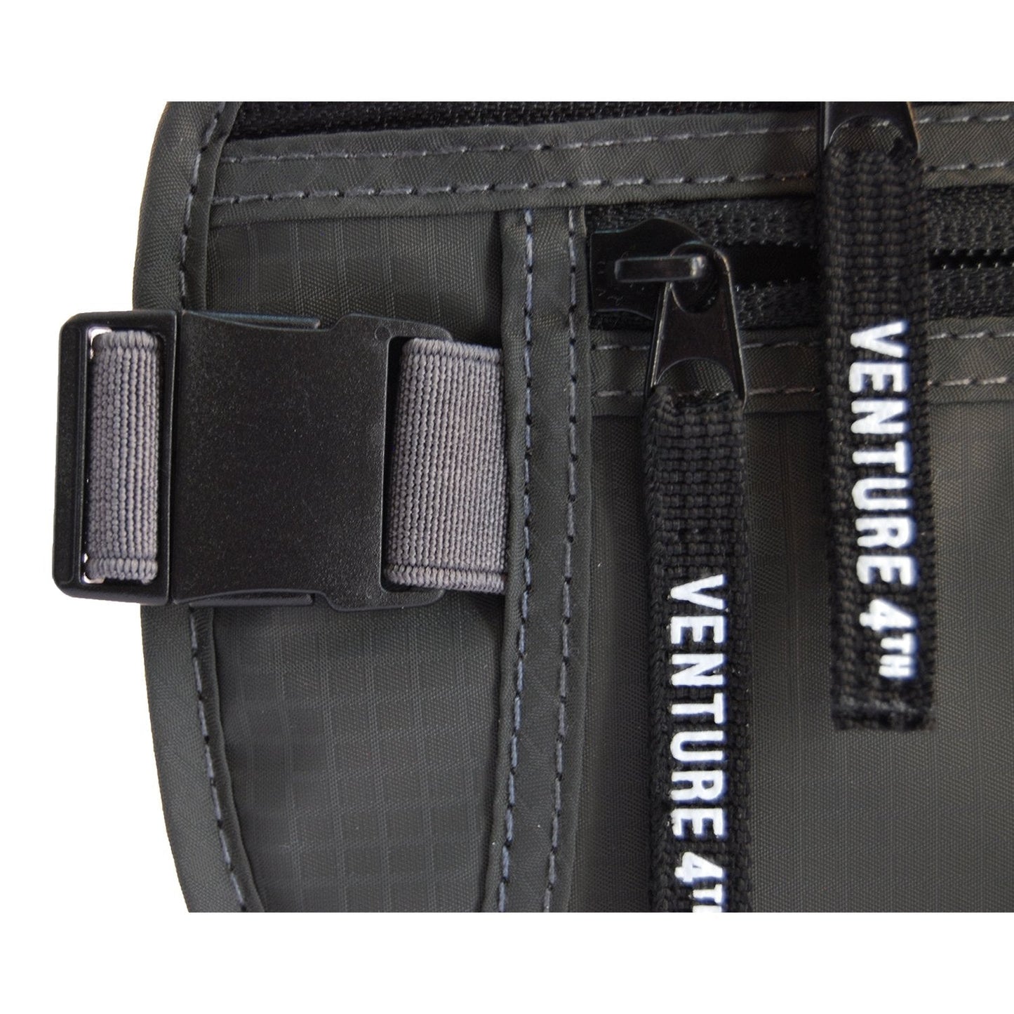 VENTURE 4TH Slim Minimalist Design RFID Money Belt with RFID Blocking Sleeves, for Men and Women – Ideal for Keeping Your Cash, Credit Card, Passport, Phone Secure When Traveling - Gray