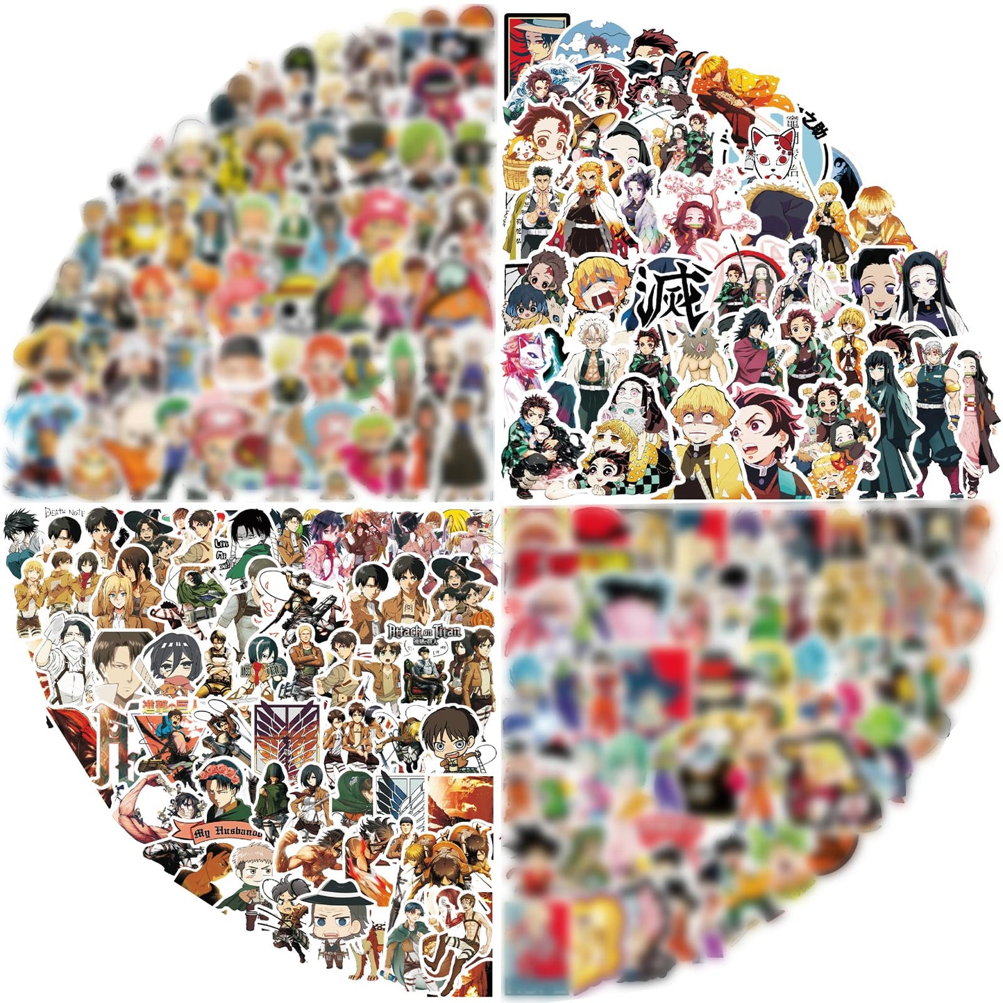 Arme Anime Stickers Mixed Pack,300Pcs Mixed With Classic Anime Theme Sticker Pack,Vinyl Waterproof Stickers And Decals For Bottl