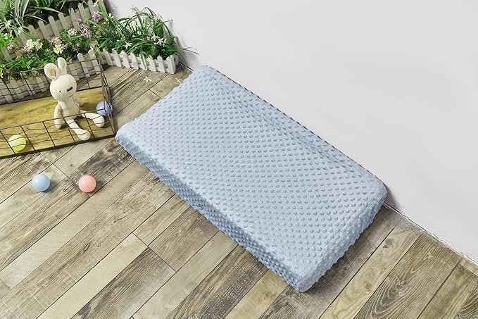 Changing Pad Cover Super Soft Dots Skin-Friendly Breathable Wipeable Changing Table Sheets for Baby Boy and Baby Girl (Cloud Blue)