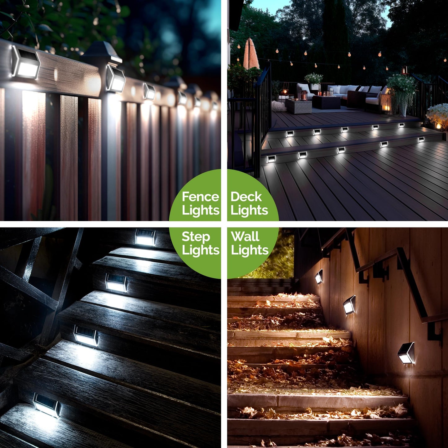 Gigalumi 6 Pack Solar Step Lights, Stainless Steel Waterproof Led, Cool White, Model 6969, Outdoor Stair & Pathway Lighting