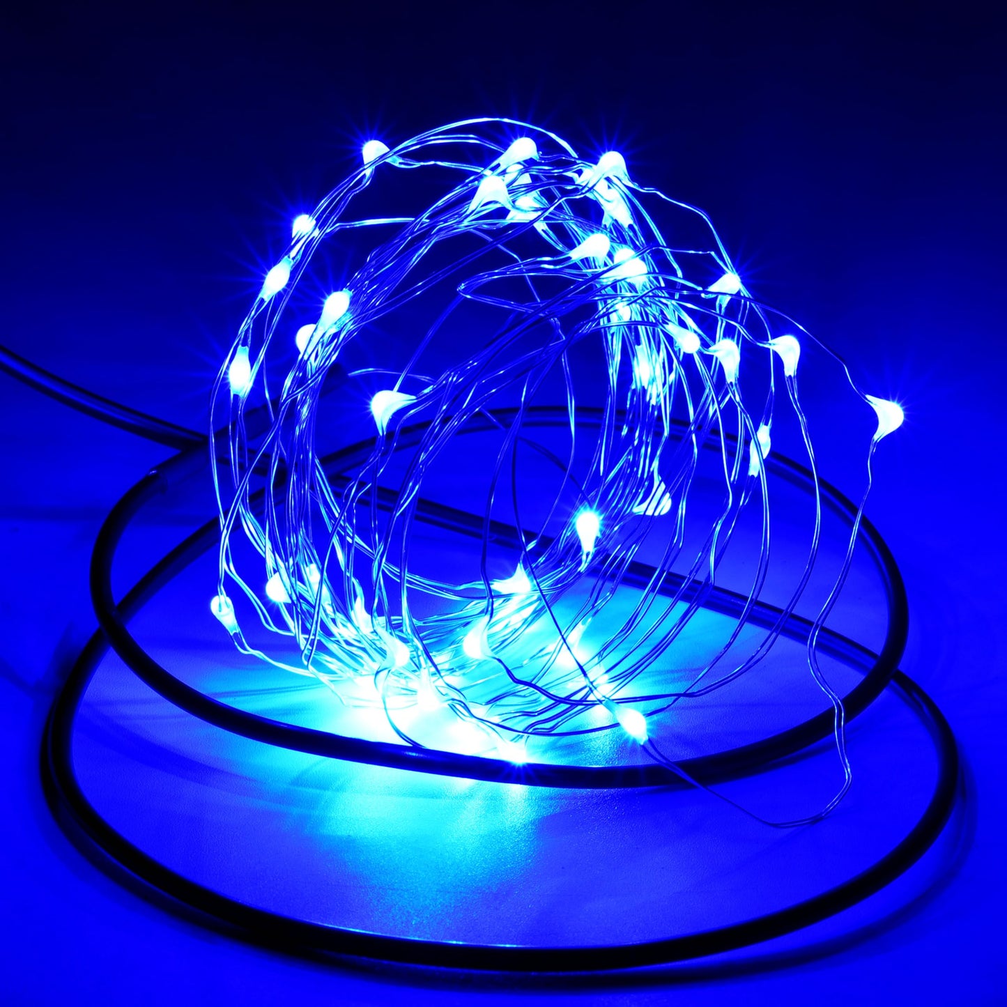 Karlling Usb Plug In Led Fairy Lights 2 Packs Of 50 Led Bulbs 16 Ft Silver Wire Waterproof Starry String Lights For Bedroom Patio Garden Party Wedding Commercial Lighting (Blue)