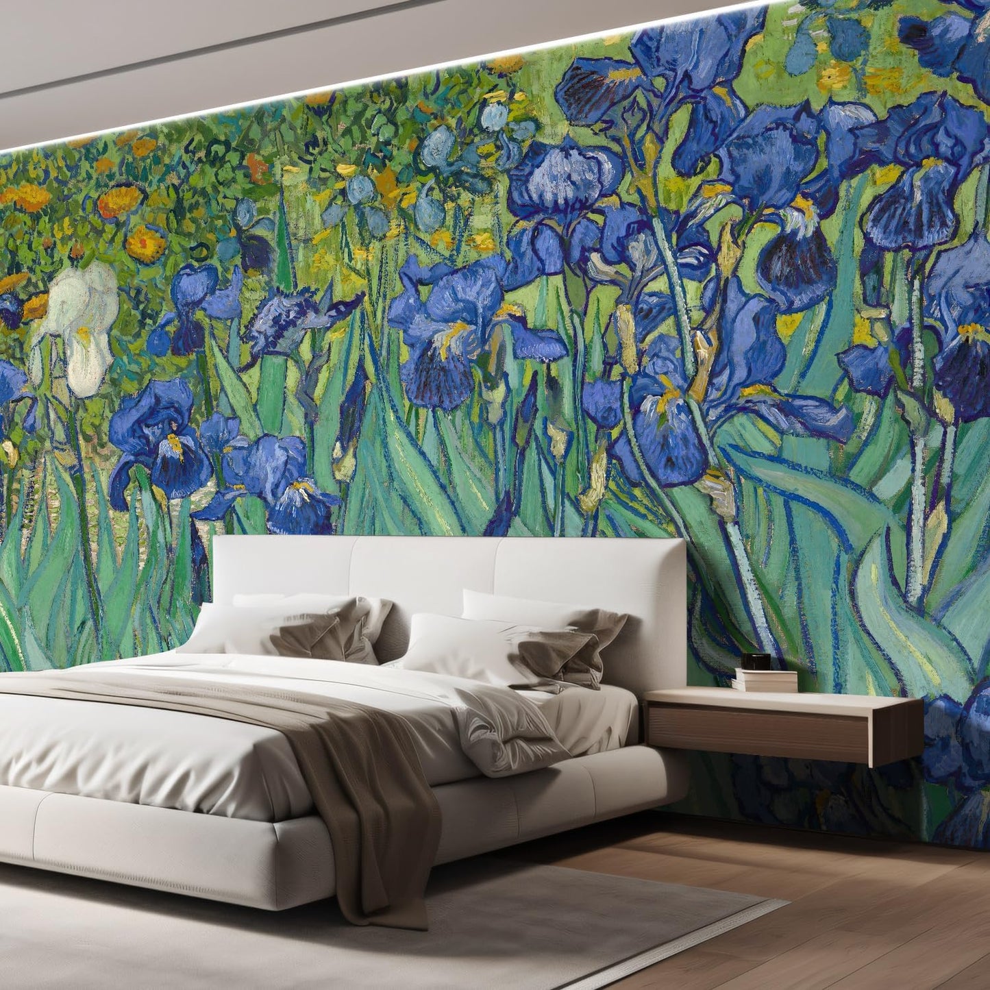 wall26 Irises by Vincent Van Gogh Dutch Impressionism 20th Century Artist Peel and Stick Large Wall Mural, Removable Wallpaper, Home Decor - 108x168 inches