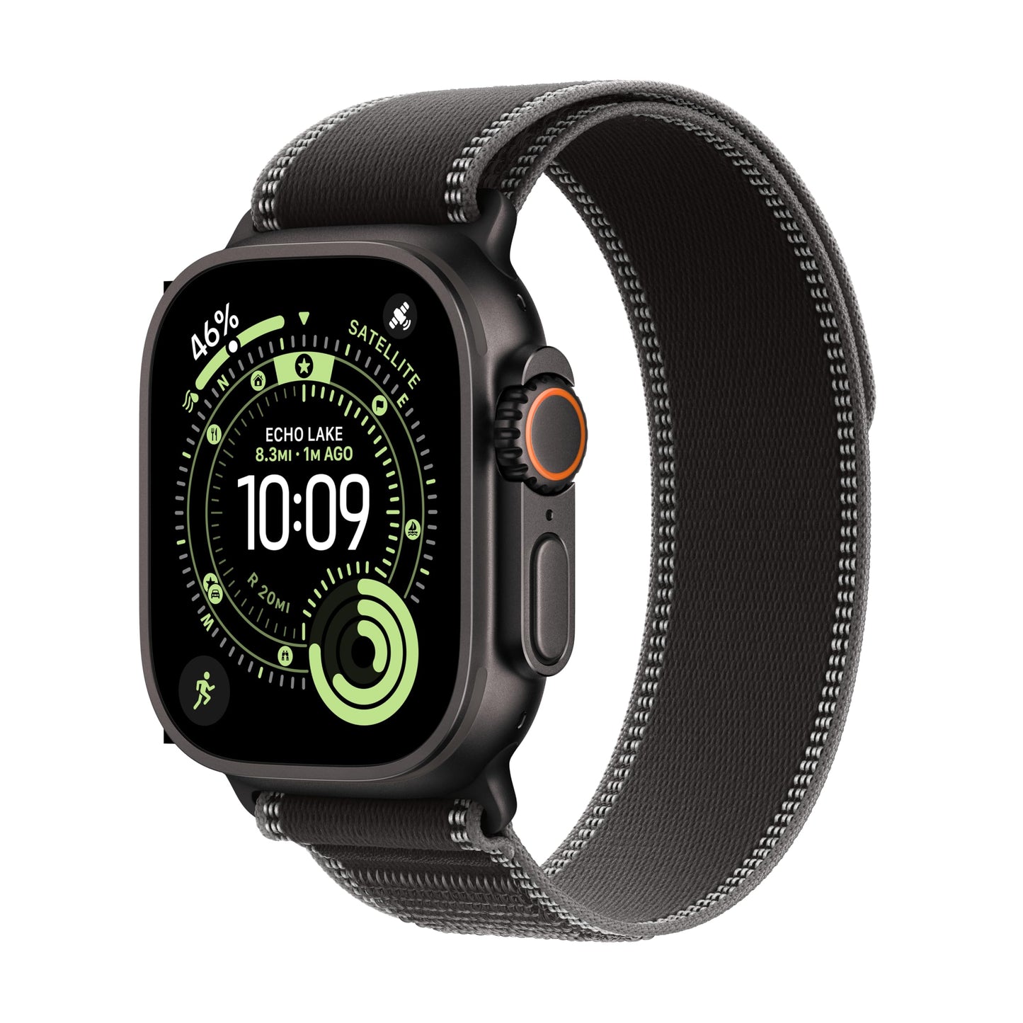 Apple Watch Ultra 3 [GPS + Cellular 49mm] Running & Multisport Smartwatch w/Rugged Titanium Case w/Black/Charcoal Trail Loop - S