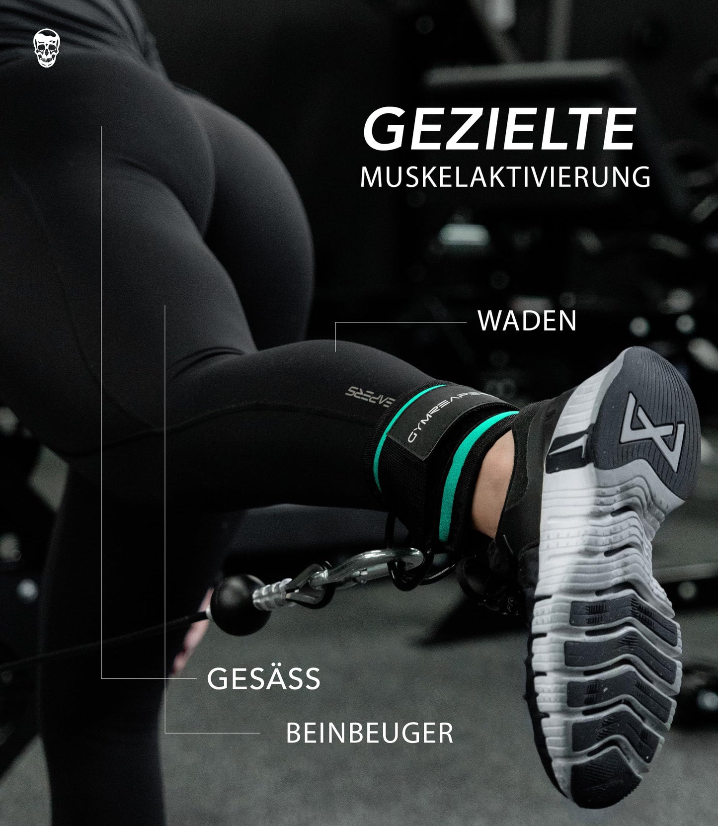 Gymreapers Ankle Straps (Pair) For Cable Machine Kickbacks, Glute Workouts, Lower Body Exercises - Adjustable Leg Straps with Neoprene Padding (Mint, Pair)