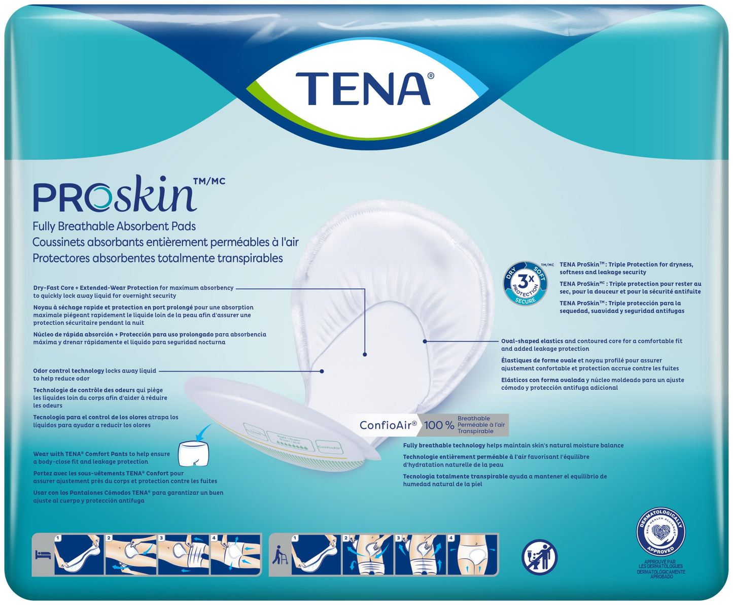 TENA ProSkin Night Super Absorbent Pads, Heavy Absorbency, Unisex, 24 count