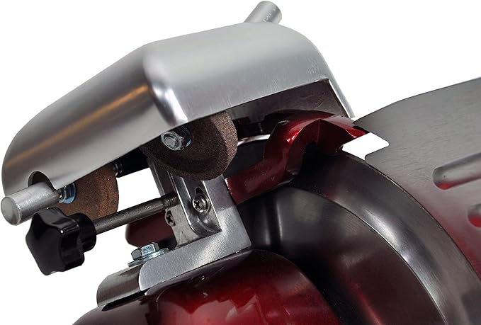 KWS MS-6RS Premium 200w Electric Meat Slicer 7.67-Inch in Red Stainless Steel Blade, Frozen Meat Deli Cheese Food Slicer Low Noises Commercial and Home Use