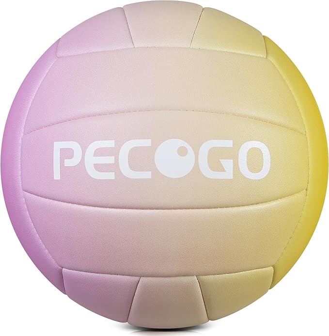 PECOGO Size 5 Volleyball - Durable PU Leather, Indoor/Outdoor. Soft Control, Great Airtightness for Training/Games. Ideal ...