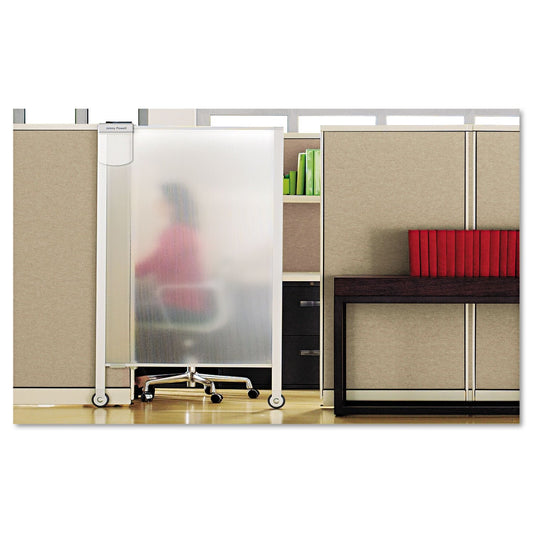 Quartet Privacy Screen, 64" x 38" Translucent Portable Wall Divider, Adjustable Height, Sturdy Aluminum Frame on Wheels, Includes Attachable White Board (WPS2000)
