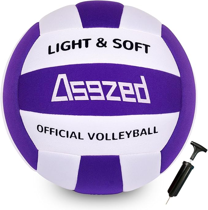 Asgzed Soft Volleyball for Indoor Practice-Super Soft & Silent Fabric Indoor Volleyball Lightweight for Kids Youth Beginne...