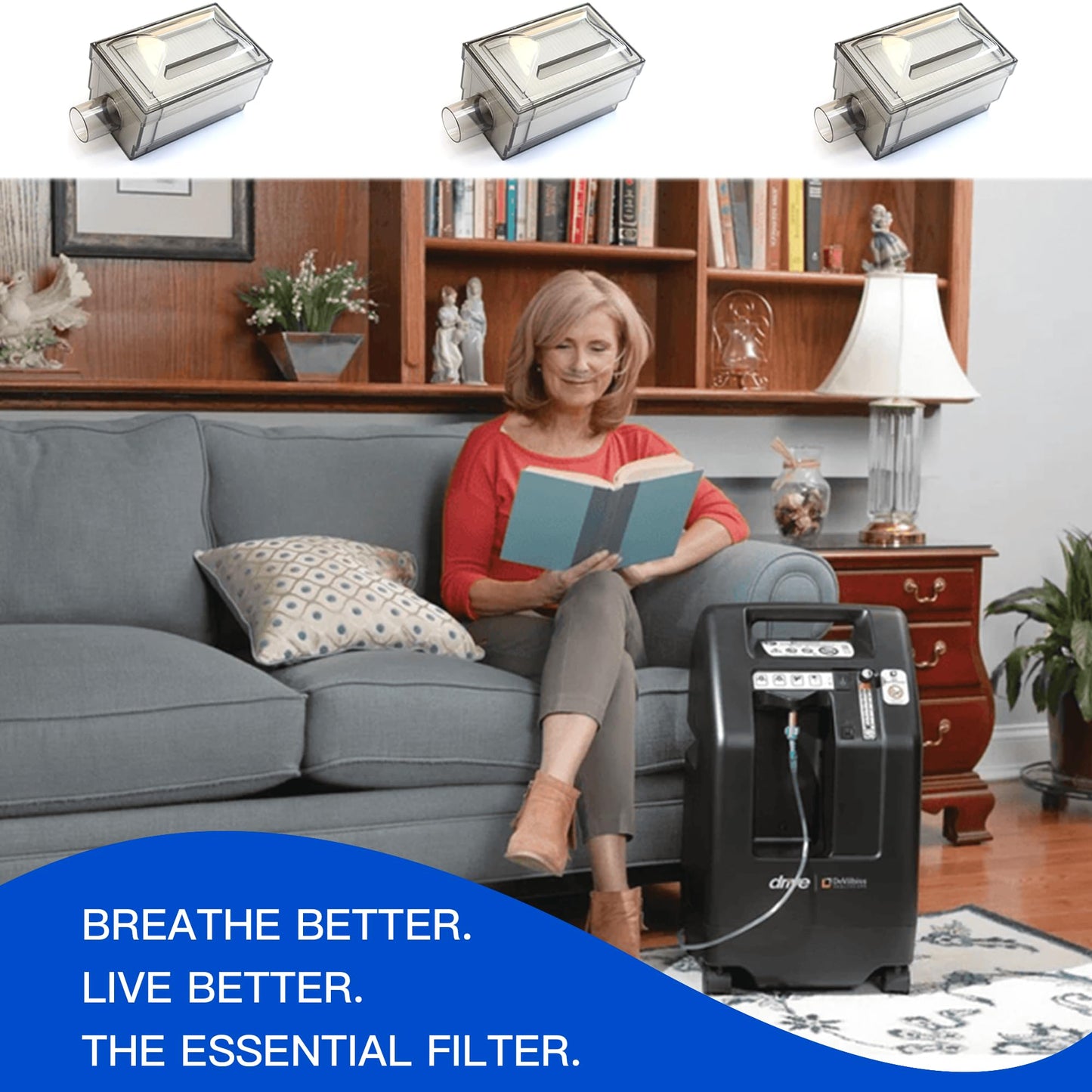 3-Pack Extended Life Intake Bacteria Filter Compatible with DS 505, 515 Before 2003 with Muffler, and 525 DS Series