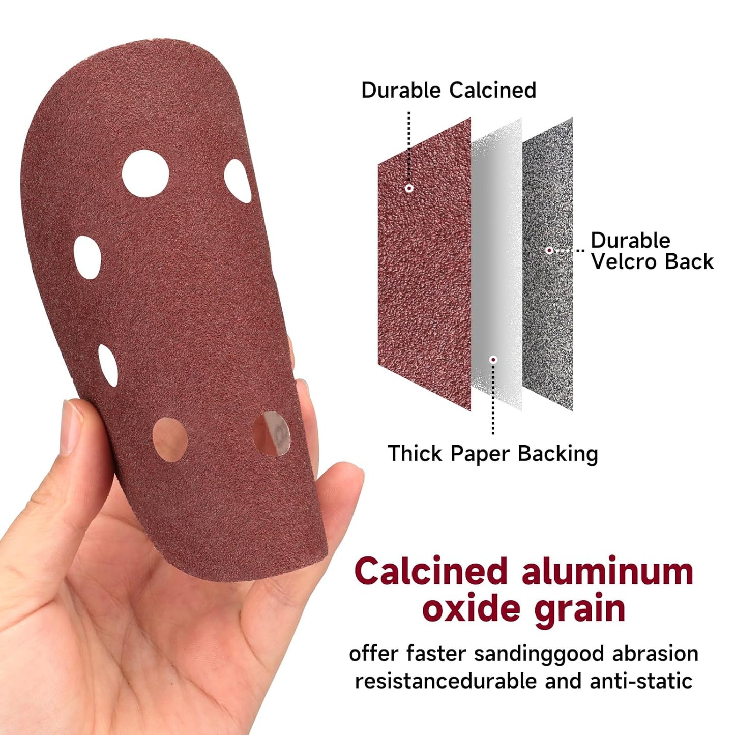 100 PCS 5 Inch Sanding Discs 400 Grit, Round Hook and Loop Sandpaper for Random Orbital Sander