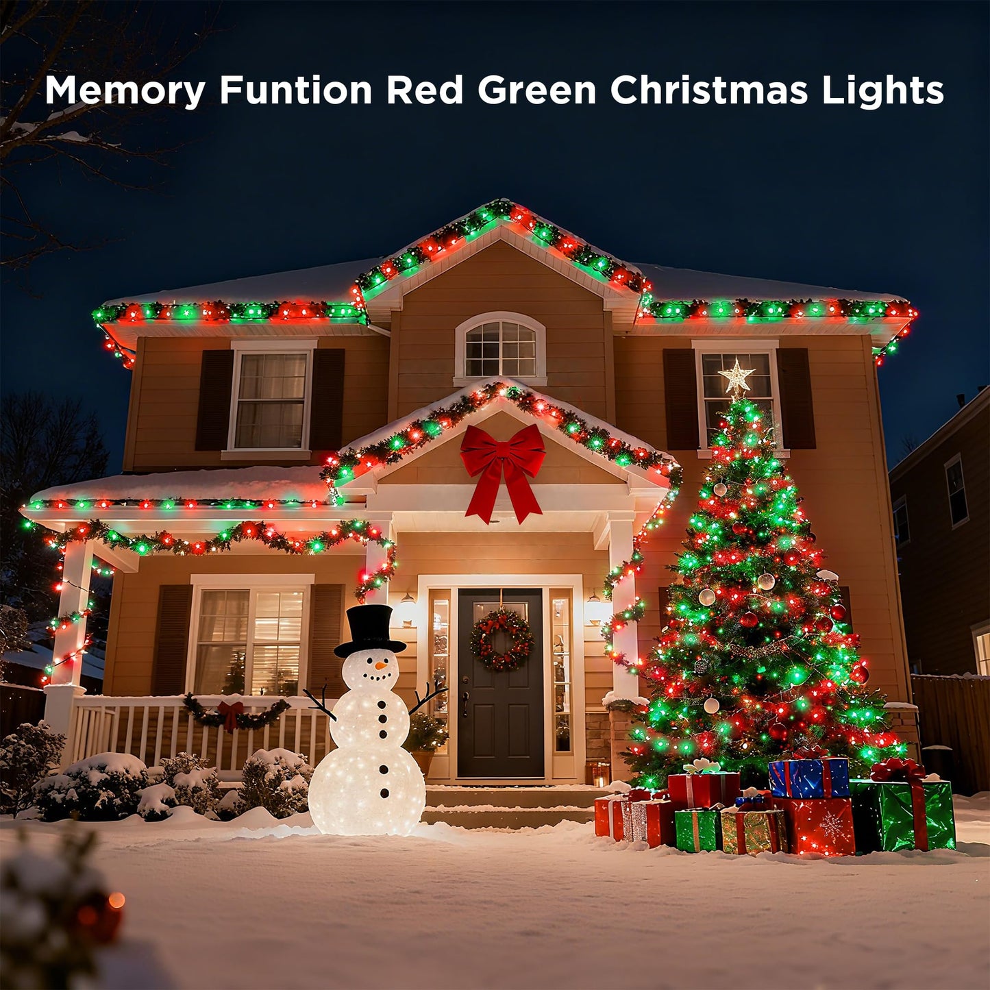 Blctec Christmas Lights Indoor Outdoor 300 Led 108Ft Ul Certified Christmas Tree Lights With 8 Modes  Waterproof  Timer  End To End Connectable String Light For Trees  Patio Xmas Decor  Red Green