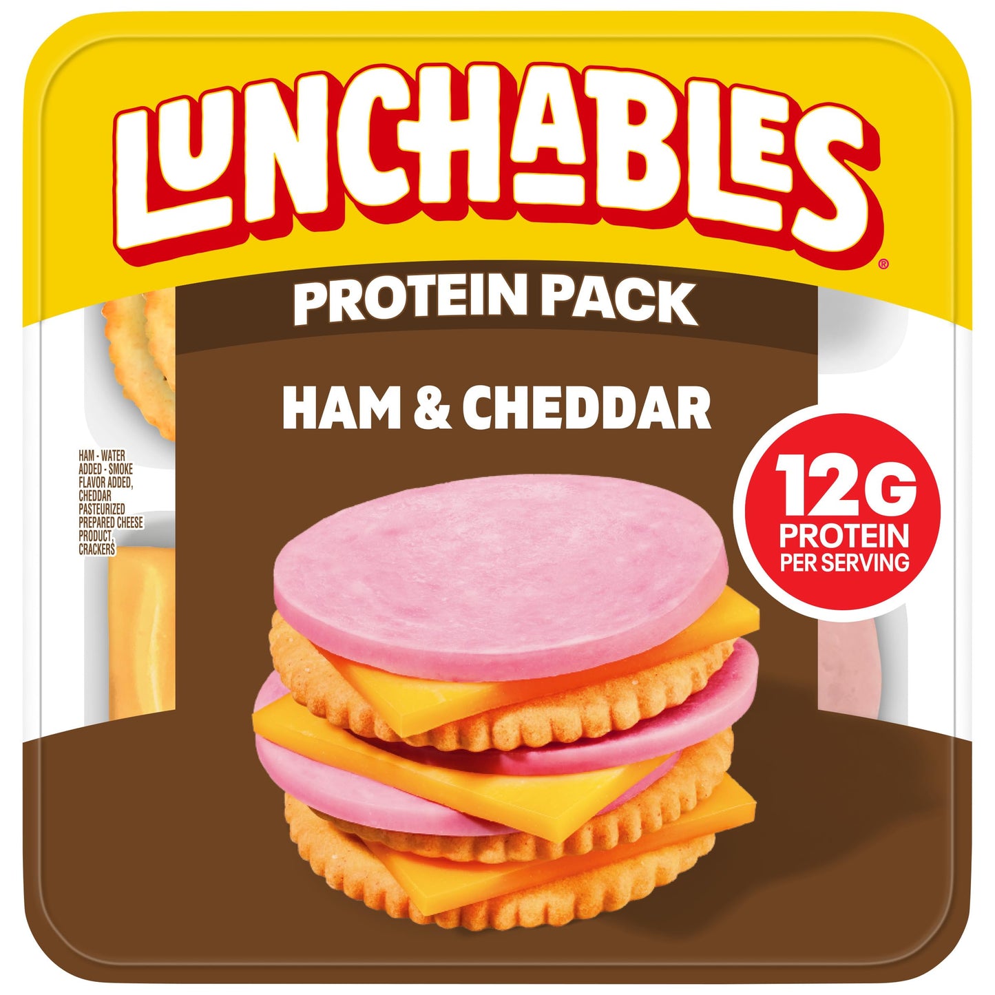 Lunchables Ham & Cheddar Protein Pack, 3.2 oz Pack