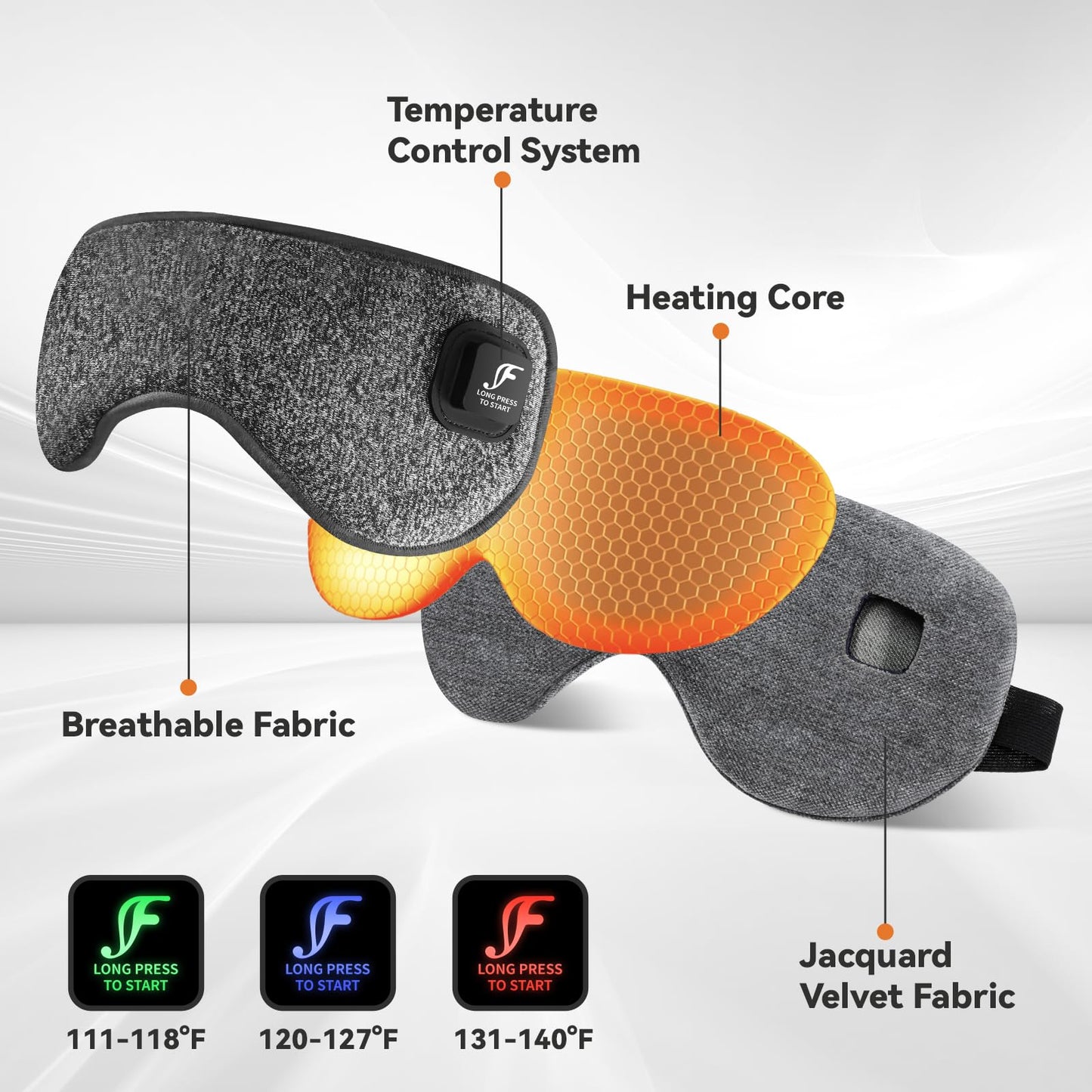 Fervidus Heated Eye Mask, Cordless Warm Eye Compress for Dry Eyes, Rechargeable, Eye Heating pad for Women Men, Washable Cover (No Lavender Bag)