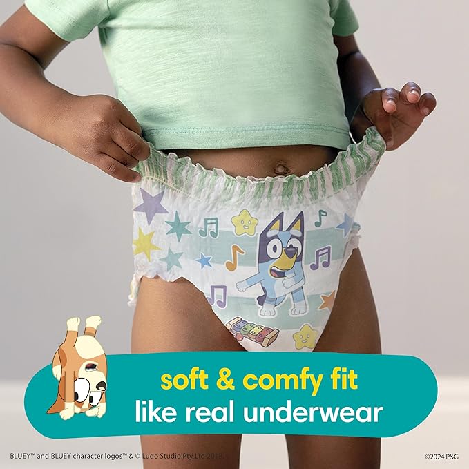 Pampers Training Pants - Easy Ups Boys & Girls Bluey - Size 4T-5T, 100 Count, Children's Potty Underwear (Packaging May Vary)