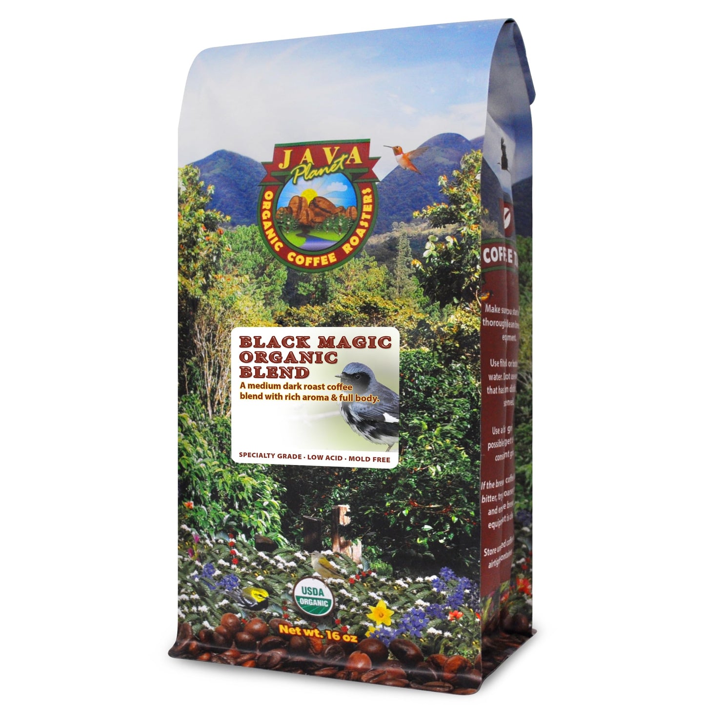 Java t Organic  Black Magic Blend Medium Dark Roast  Smooth Full Flavored Organic Coffee Beans  Low Acid  Whole Bean Coffee 1LB Bag