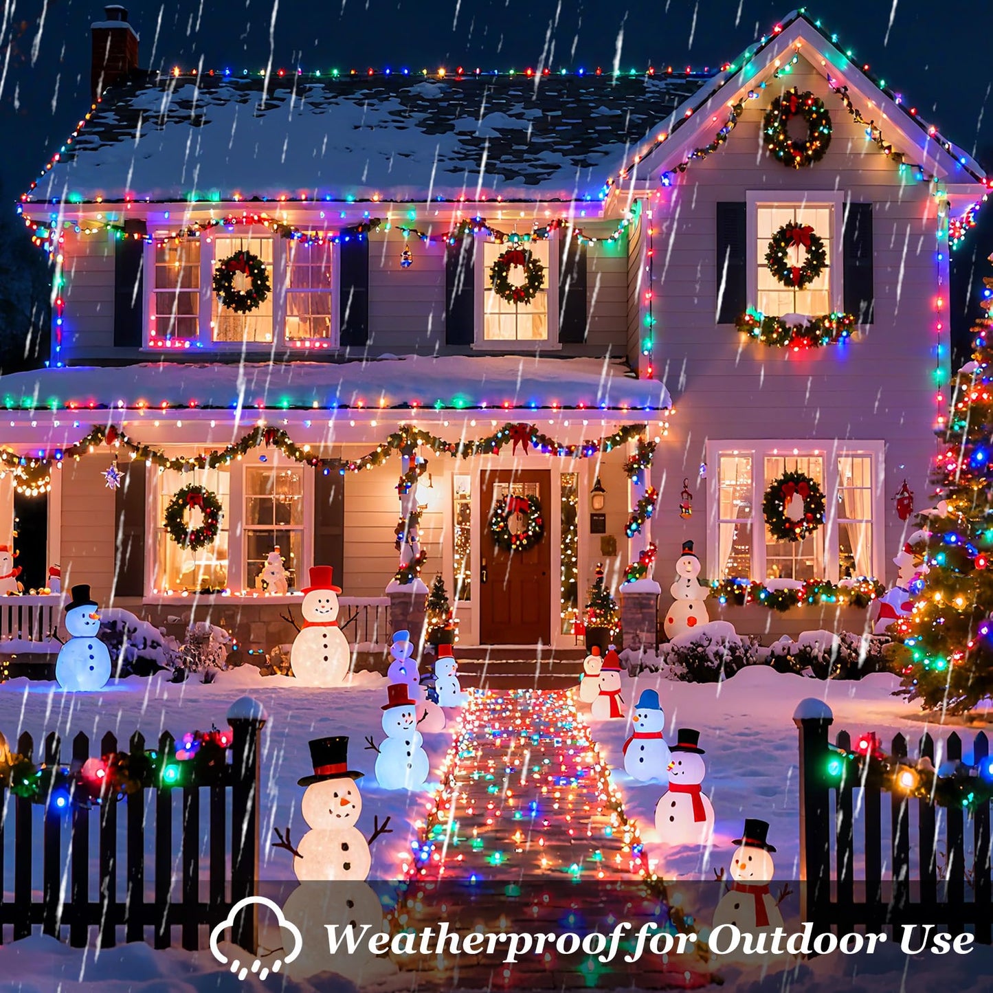 750 Led 240Ft Christmas String Lights Outdoor With 12 Lighting Modes  Green Wire Christmas Lights With Timer & Dimmable  Waterproof Plug In Fairy Lights For Room Party Home Patio Xmas  Multicolor
