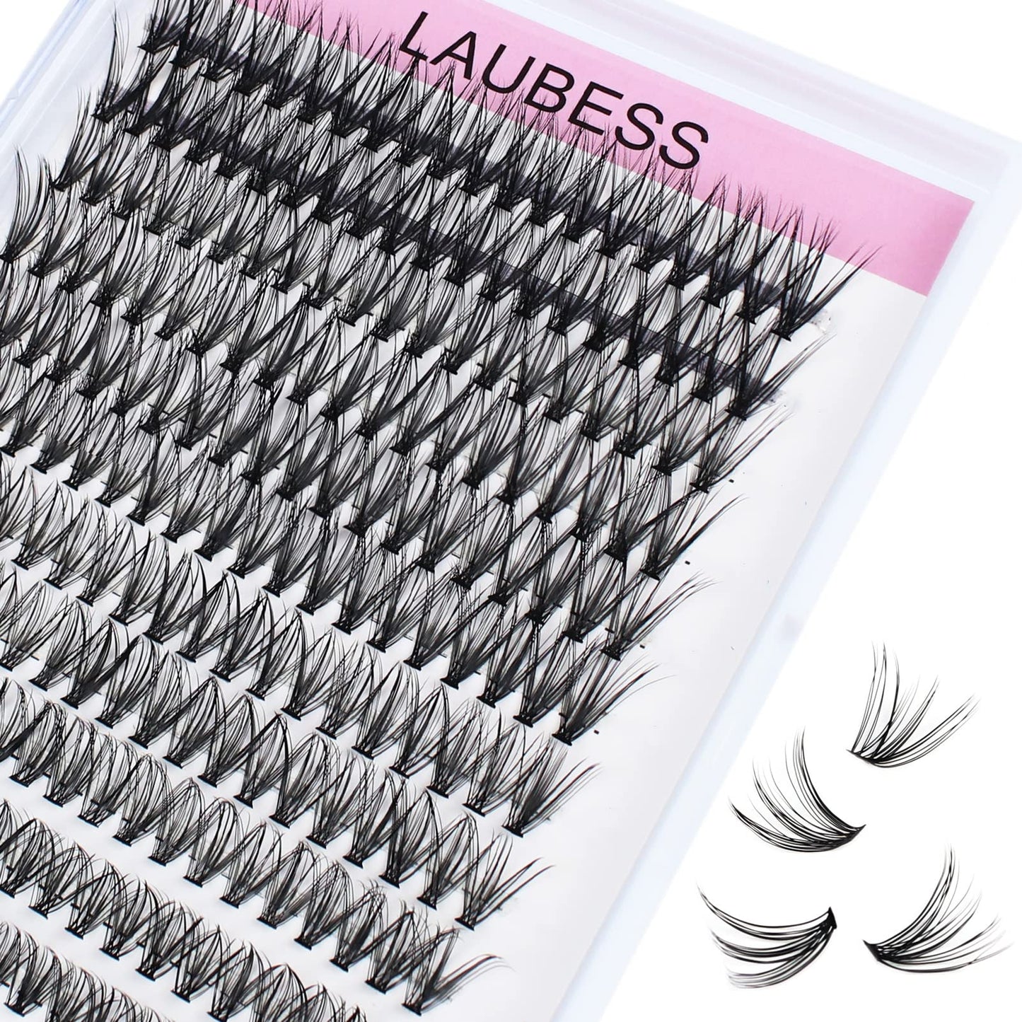 Eyelash Clusters LAUBESS Lash Clusters Individual Lashes Cluster Eyelash Extensions DIY at Home Waterproof Cluster Lashes (30D-0