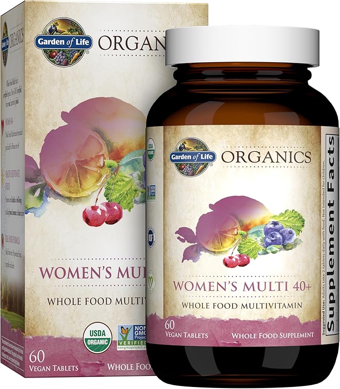 Garden of Life Organics Vitamins for Women 40+ and Men 40+ Multivitamin Bundle, 60 and 120 Tablets