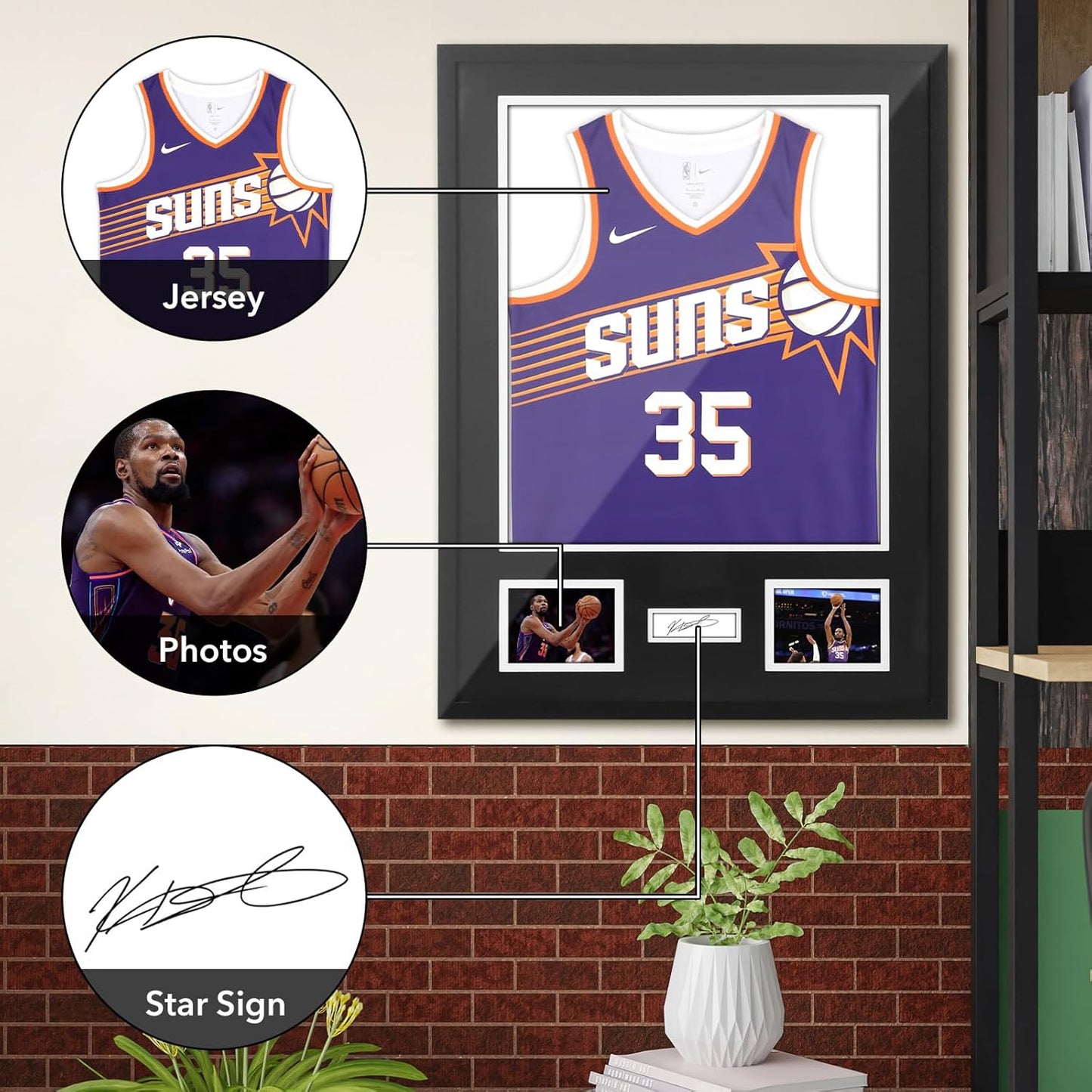 Nice C Jersey Frame Display Cases, Jersey Frame with Pictures Photos, Jersey Shadow Box Shirt Display Case, 98% UV Protection, Football Basketball Soccer (4 Pack)