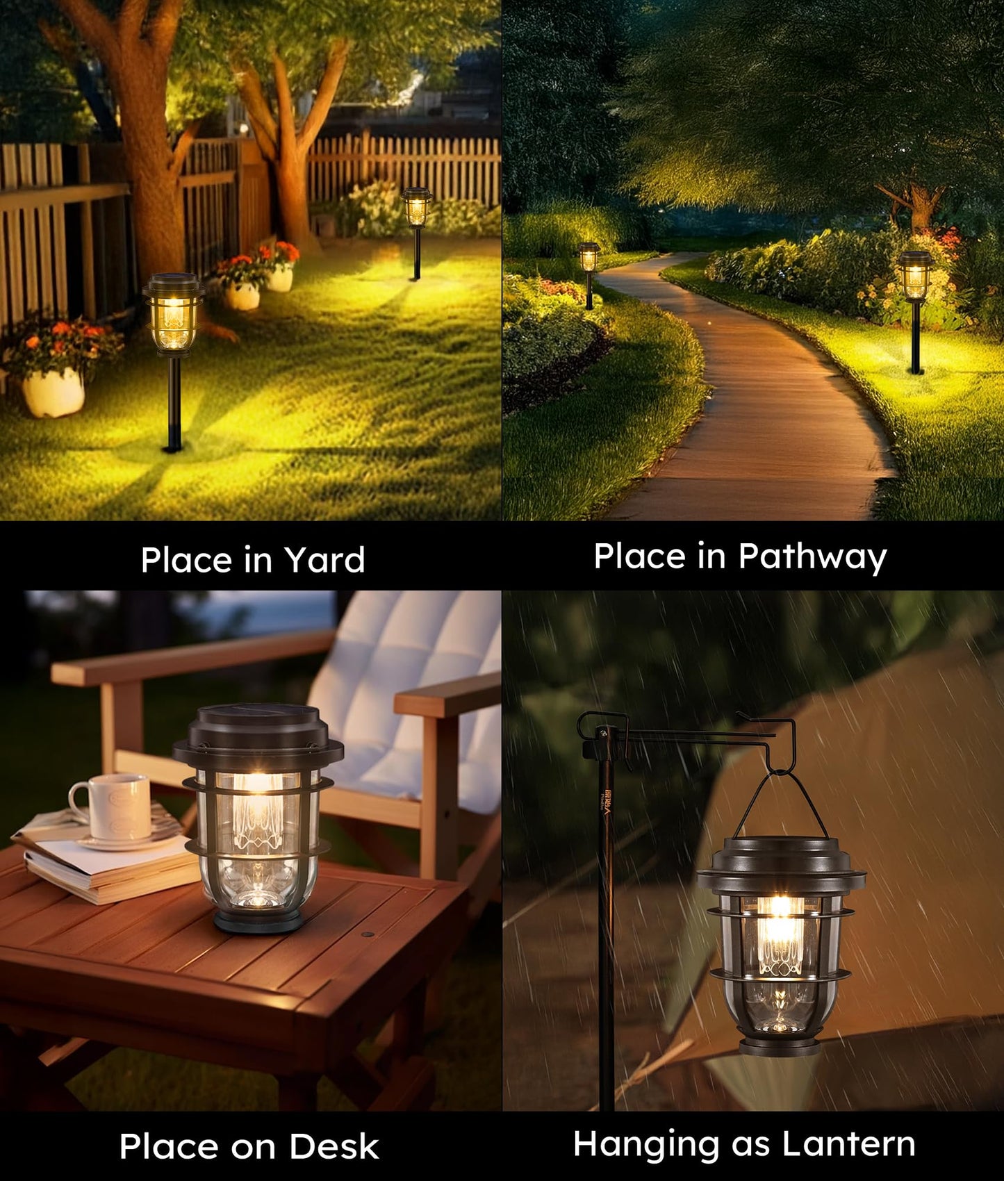 Vuees 2-Pack Solar Pathway Lights  Bright Auto Garden Lights Decor - Durable Landscape Lighting For Lawn  Patio  Walkway  Driveway  Housewarming Gifts Idea