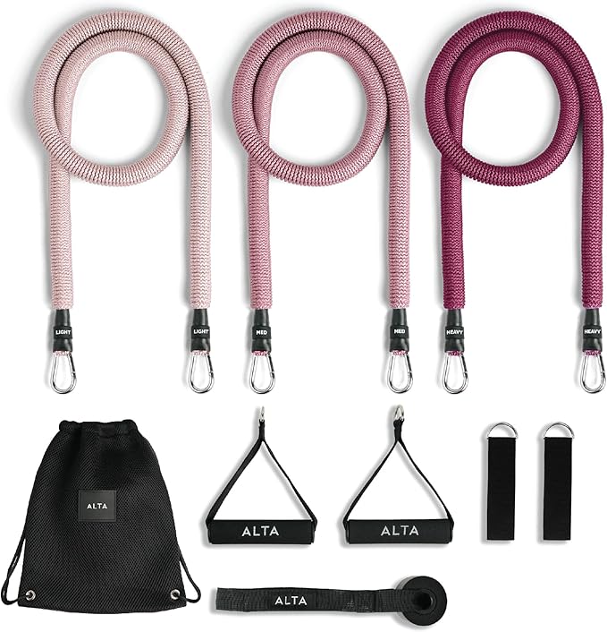ALTA Resistance Tube Bands for Women - Full Kit Resistance Bands for Working Out with Handles, Ankle Straps, Door Anchor –...