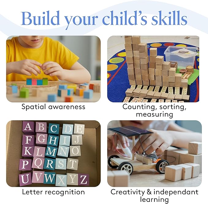 DIY Wooden Cubes 1/2-inch, Pack of 50 Small Blank Wooden Blocks, Unfinished Wood Blocks for Crafts, STEM, Dice, and Building Blocks for Stacking, by Woodpeckers