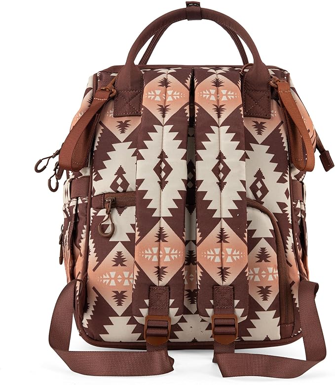 Montana West Wrangler Callie Diaper Bag Backpack with Stroller Straps Multifunction Baby Travel Bag WG2204-9110BR