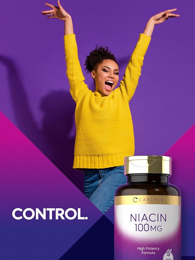 Carlyle Niacin 100mg | 300 Vegetarian Tablets | Non-GMO, Gluten Free | High Potency Formula