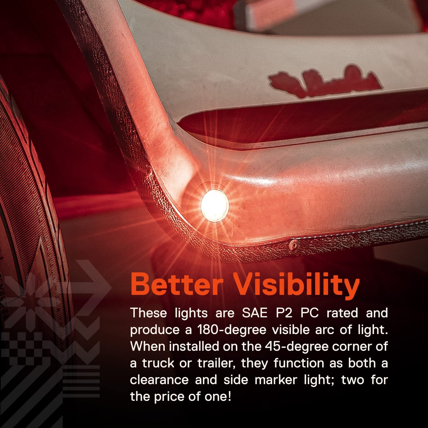 Online Led Store 3/4 Round Red Led Marker Light - 3 Wire, Ip67 Waterproof, Dot Certified For Trailers And Trucks