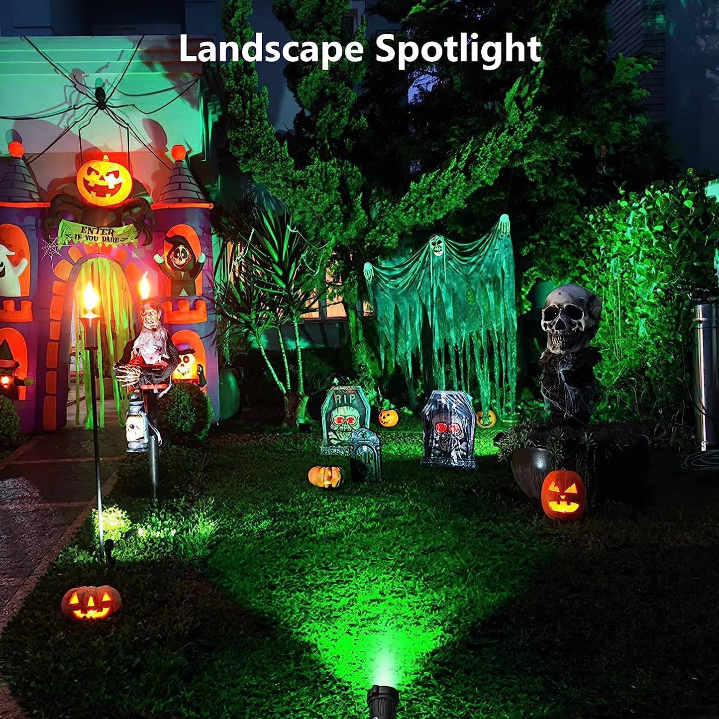 Ourleeme Spot Lights Outdoor - 3W Led Lawn Garden Flood Light Waterproof Landscape Lighting Low Voltage Landscape Lights Spotlights For Yard Green Light Ac 85-265V