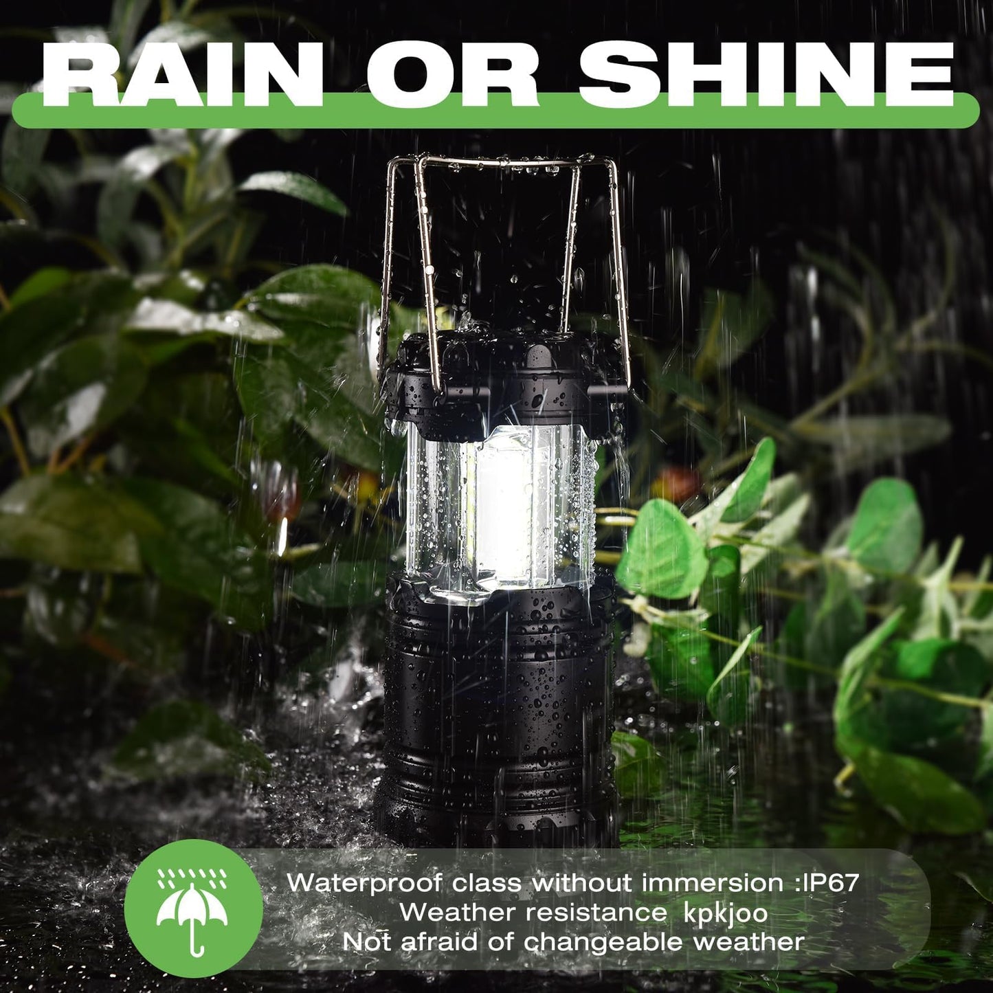 Kpkjoo Led Camping Lantern - Super Bright, Battery Operated, Black, Model 5800, Ideal For Outdoor Hiking & Emergency Use