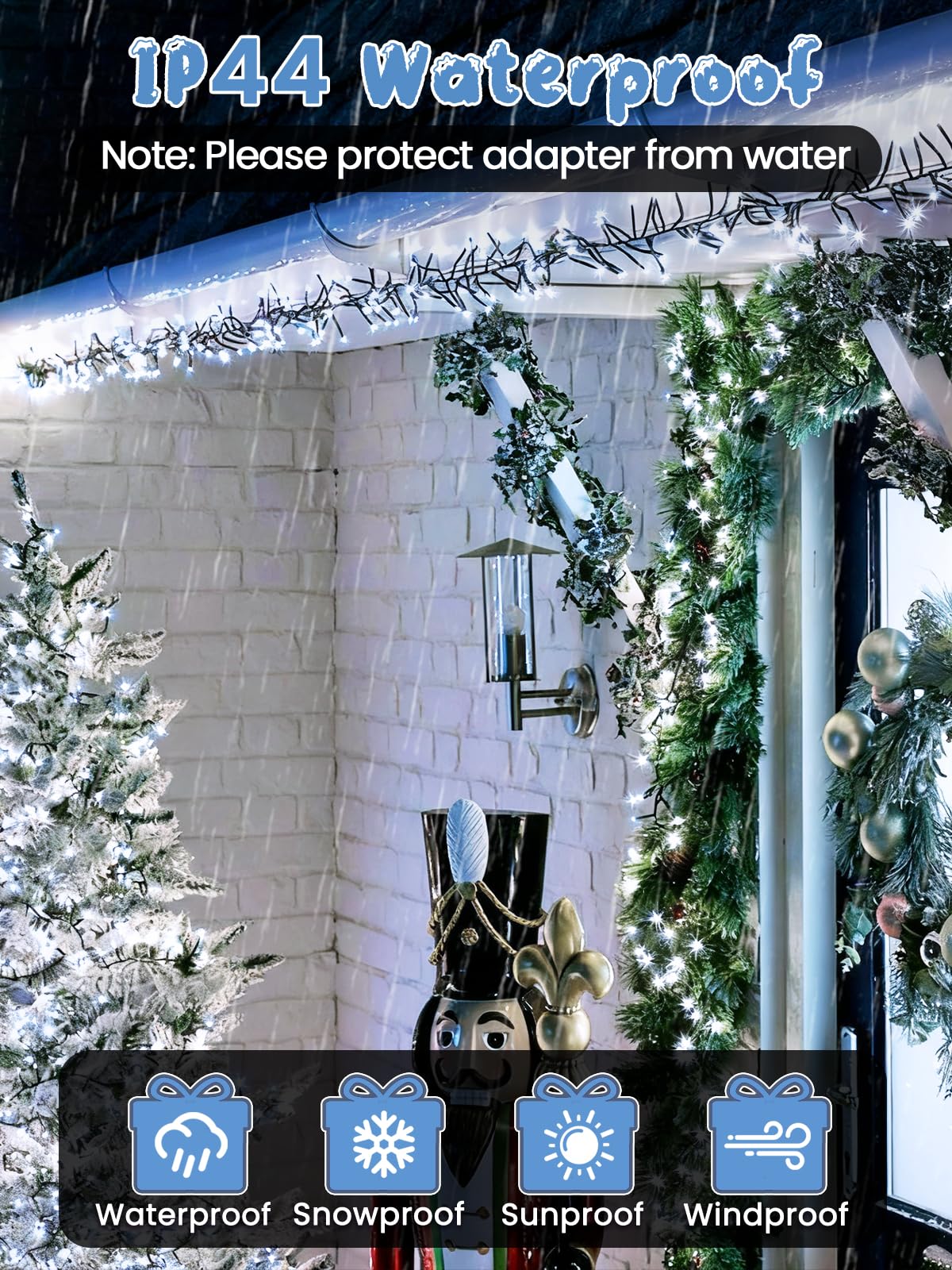 75Ft 1500 Led Christmas Cluster Lights  Fire er String Lights With Remote & 8 Modes & Timer  Waterproof Fairy Twinkle Light Plug In For Indoor Outdoor Party Garden Xmas Tree Decoration  Cool White