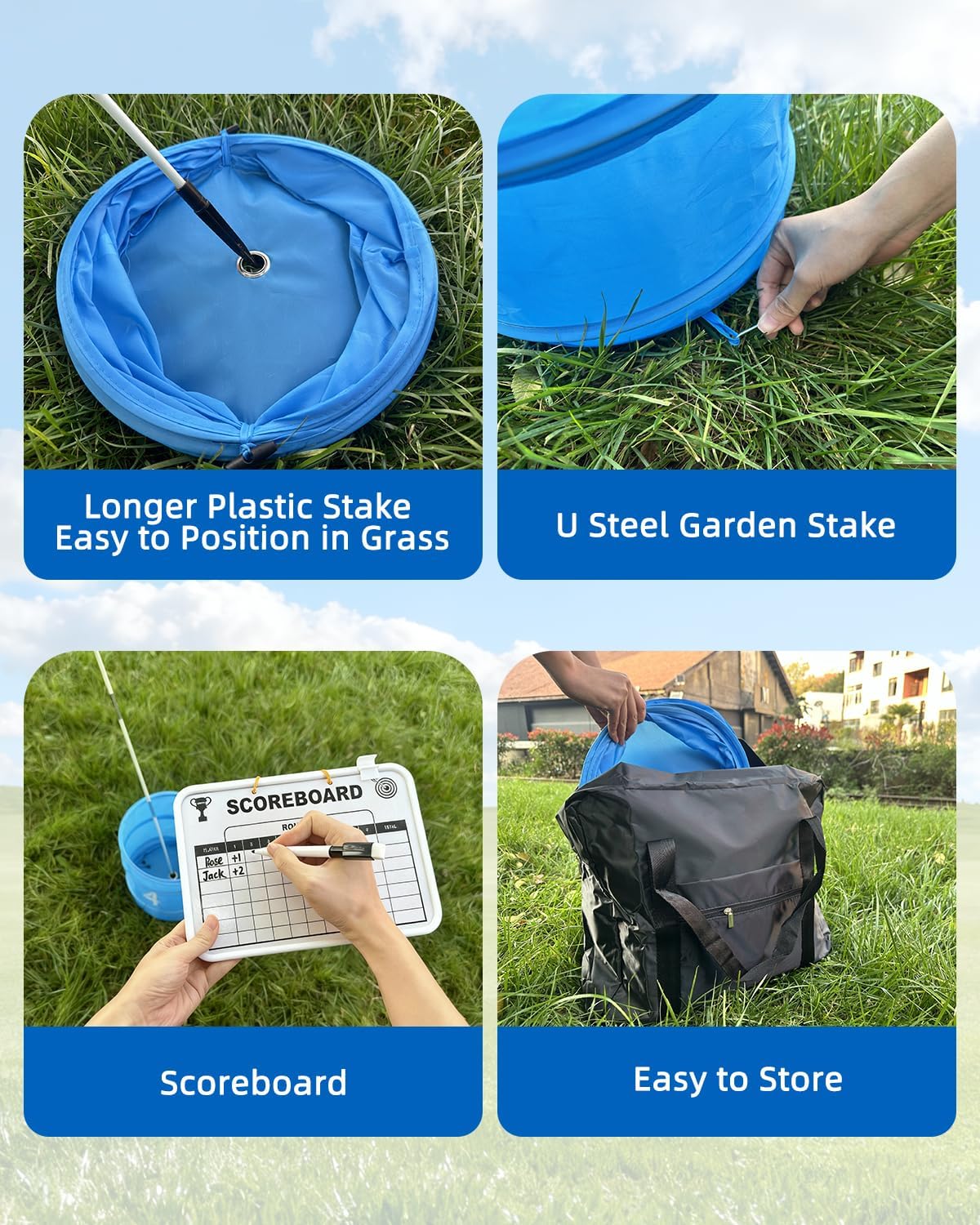 Golf Game with 2 Clubs Right Handed,Practice Golf with 9 Buckets, Outdoor Golf Gift and Adults,Holes Golf Outdoor Game for Lawn,Yard,Camping,Park