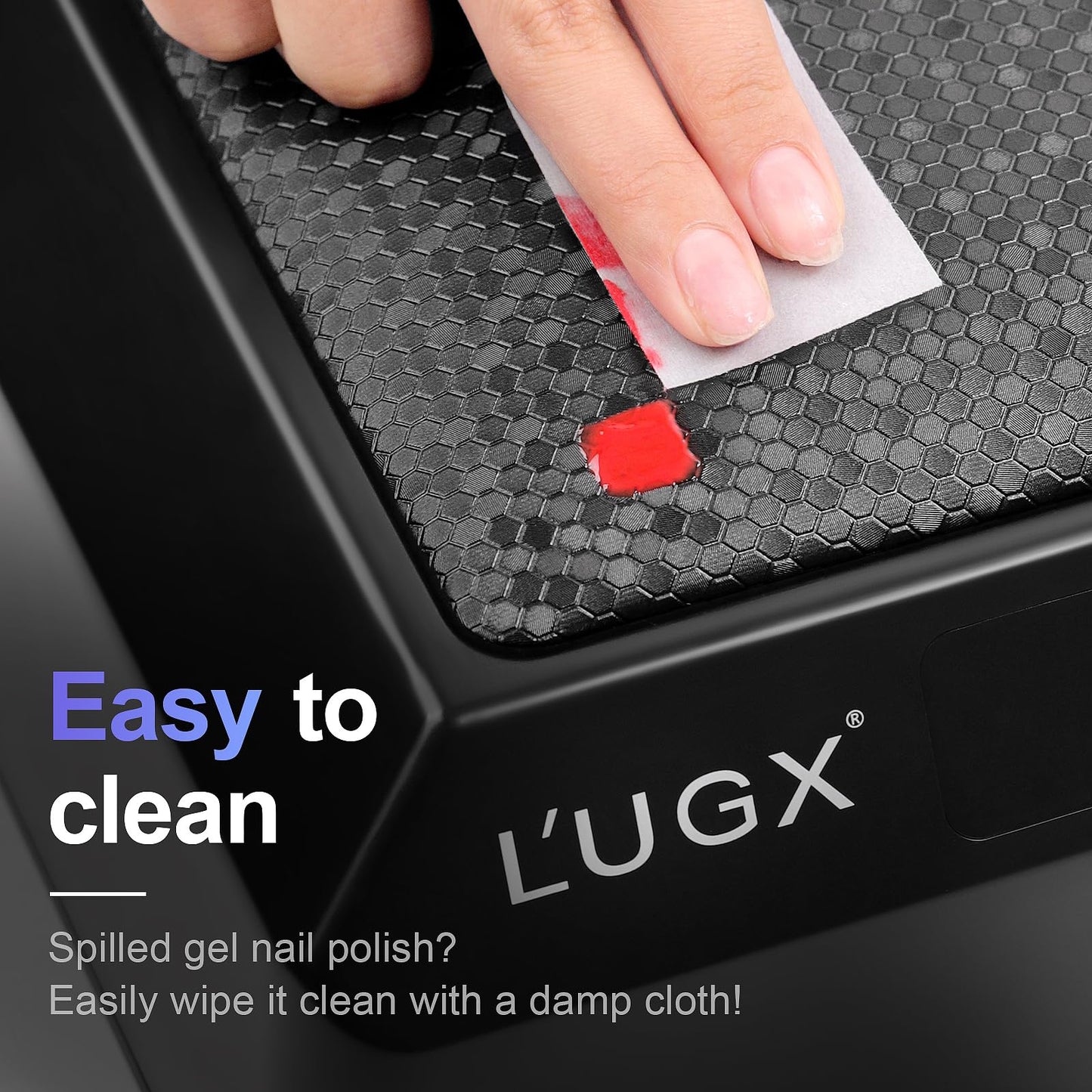 L'UGX Professional Nail Lamp for Gel Polish Dryer 72W LED UV Nail Lights with Arm Rest Pillow & Retractable Tray,Perfect for Man