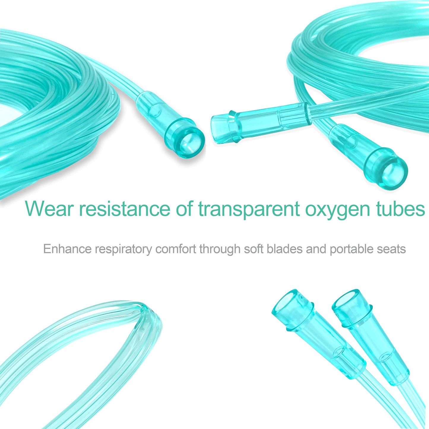 Oxygen Tubing, Green Crush Resistant, 50 Foot Length, Kink Resistant Premium Oxygen Tubing，Pack of 3