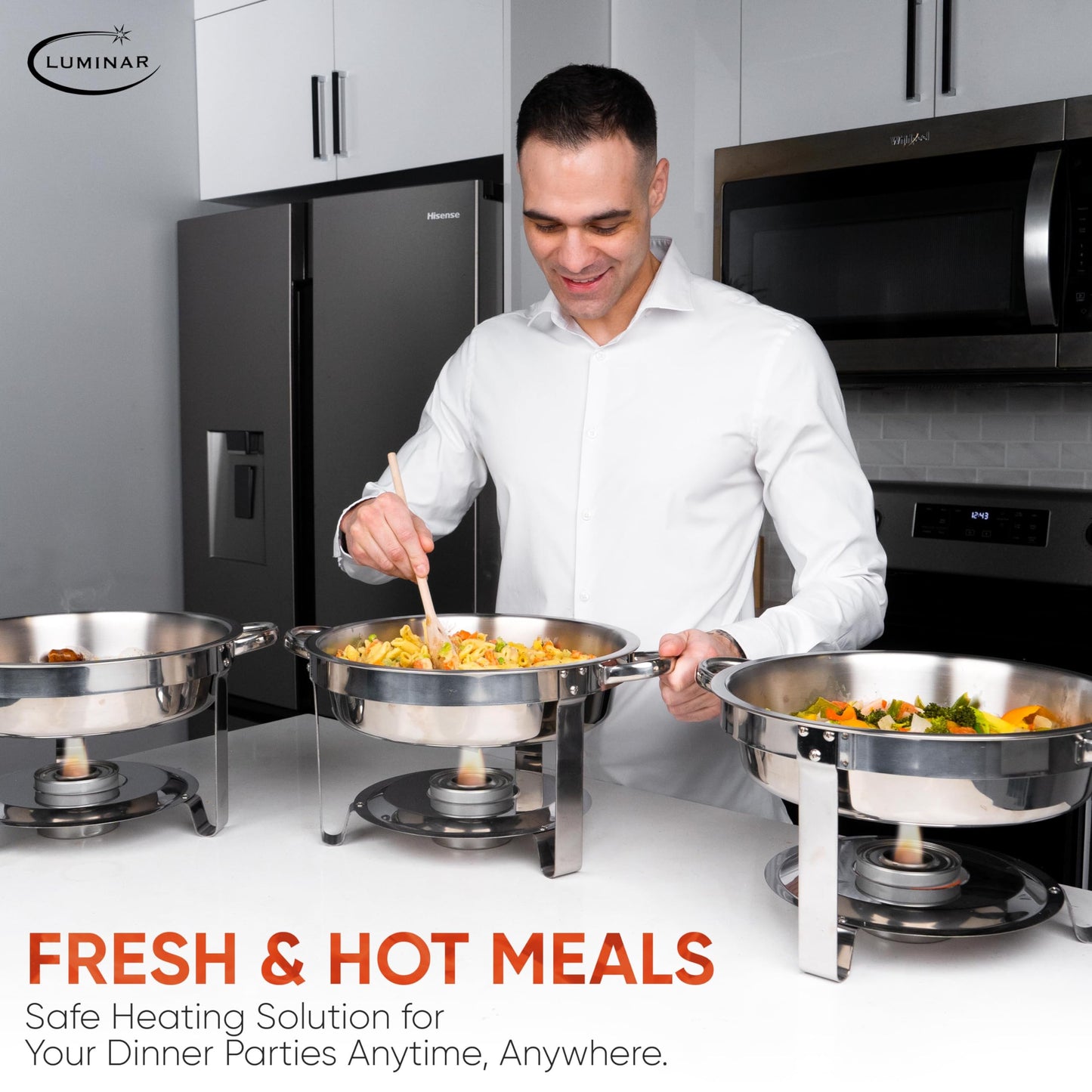 Luminar Resealable-Wick Chafing Fuel Cans, 24 Pack, 2 Hour - Premium Quality Burners for Food Warmers - No More Spills, Waste, or Hassle - Perfect for Convenient, and Long-Lasting Event Catering