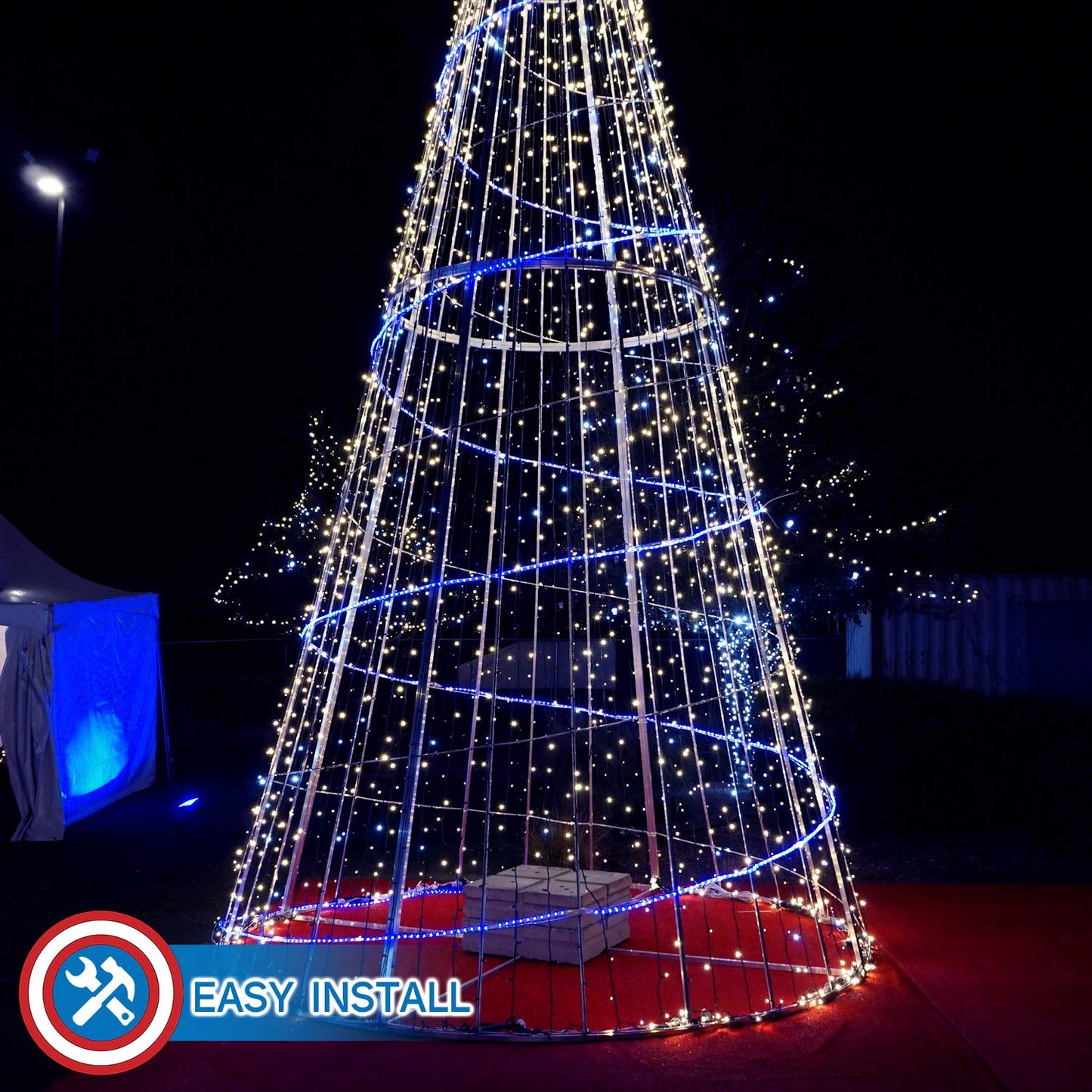 Russell Decor LED Rope Lights - 30ft Blue PVC for Holiday Party and Christmas Decoration